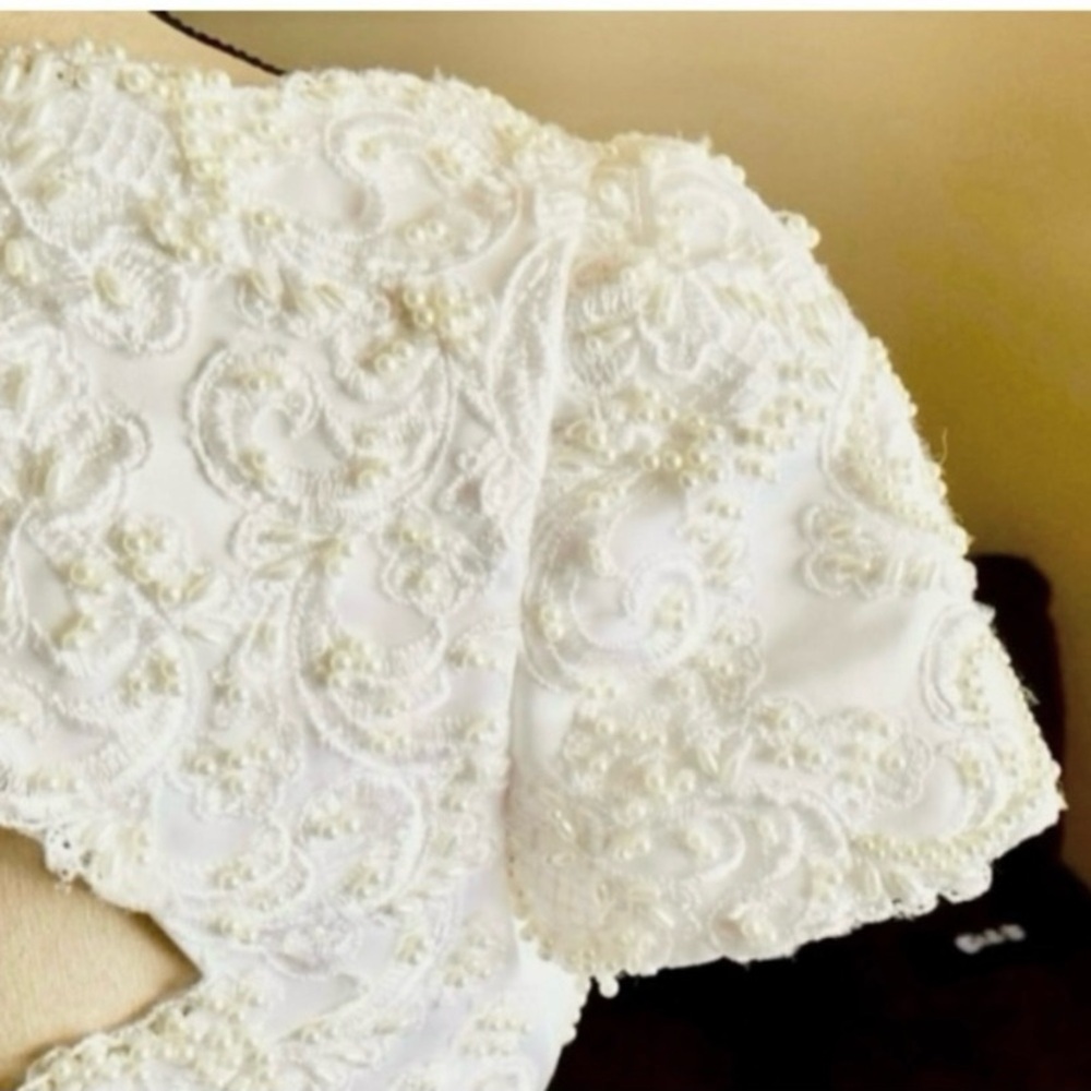 Elegant White Lace Wedding Dress by Amy Lee Hilton Bridal Size 4 - Picture 12 of 15
